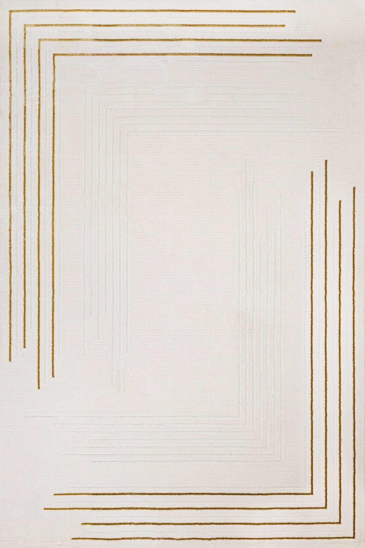 Gold Krem Bordürlü Minimalist Halı - Yıkanabilir - Kaymaz Taban - Pati Dostu