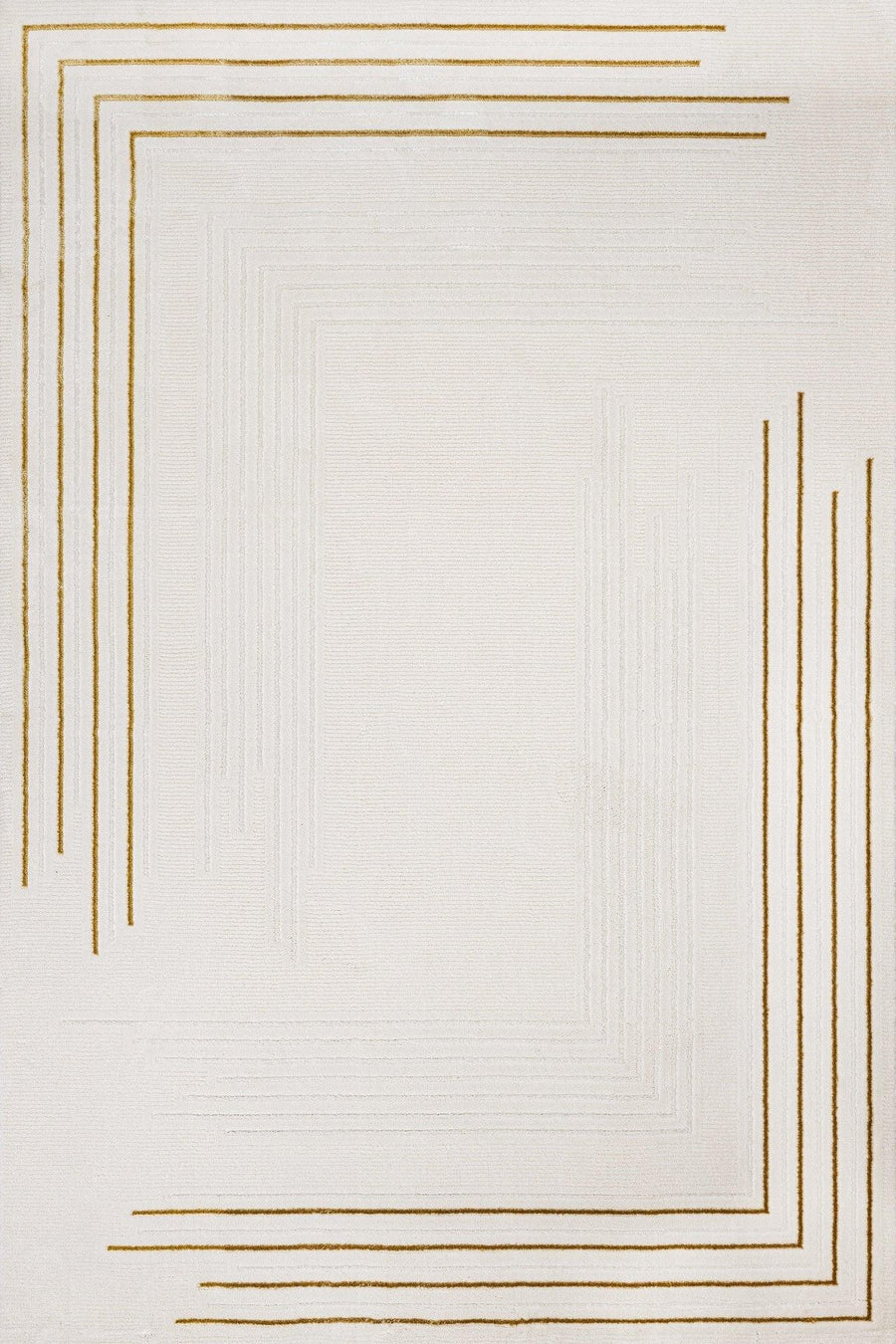 Gold Krem Bordürlü Minimalist Halı - Yıkanabilir - Kaymaz Taban - Pati Dostu