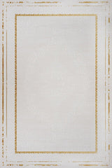 Cream Gold Classic Living Room Rug - Cotton