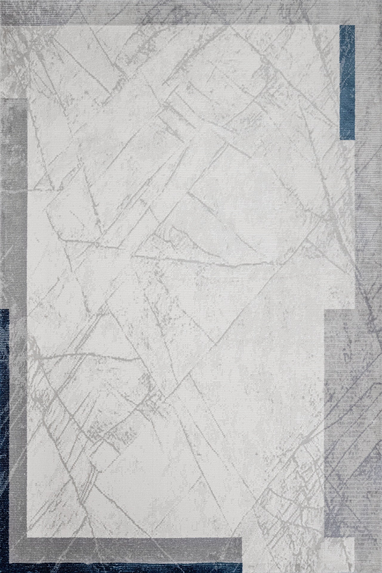 Bej Krem Desenli Göbekli Halı - Yıkanabilir - Kaymaz Taban - Pati Dostu