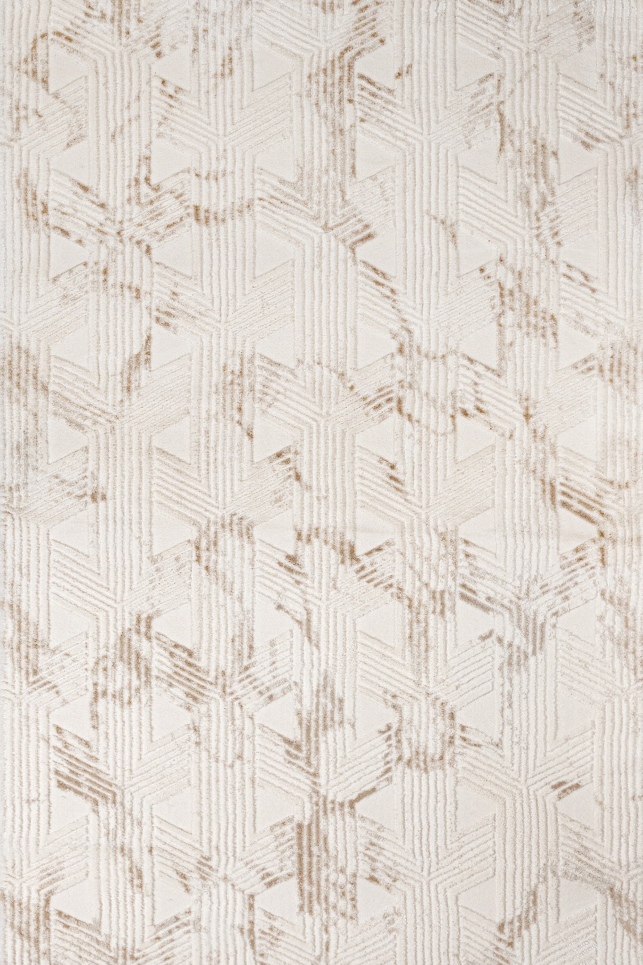 Bej Krem Dokulu Mermer Desenli Halı - Yıkanabilir - Kaymaz Taban - Pati Dostu