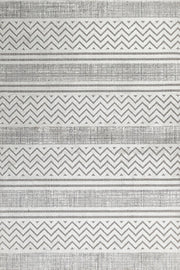 Beyaz Gri Geometrik Minimalist Halı - Yıkanabilir - Kaymaz Taban - Pati Dostu