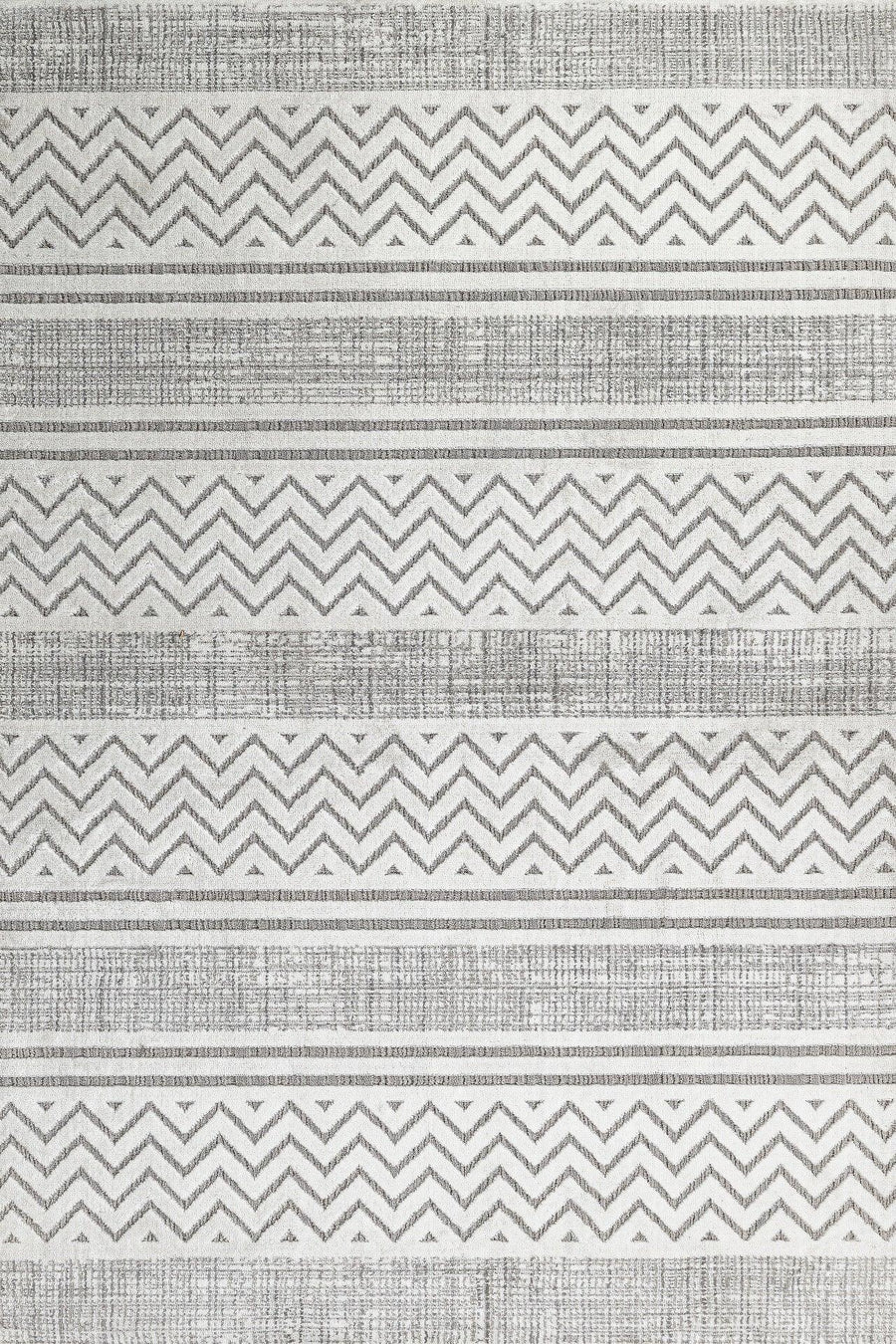 Beyaz Gri Geometrik Minimalist Halı - Yıkanabilir - Kaymaz Taban - Pati Dostu
