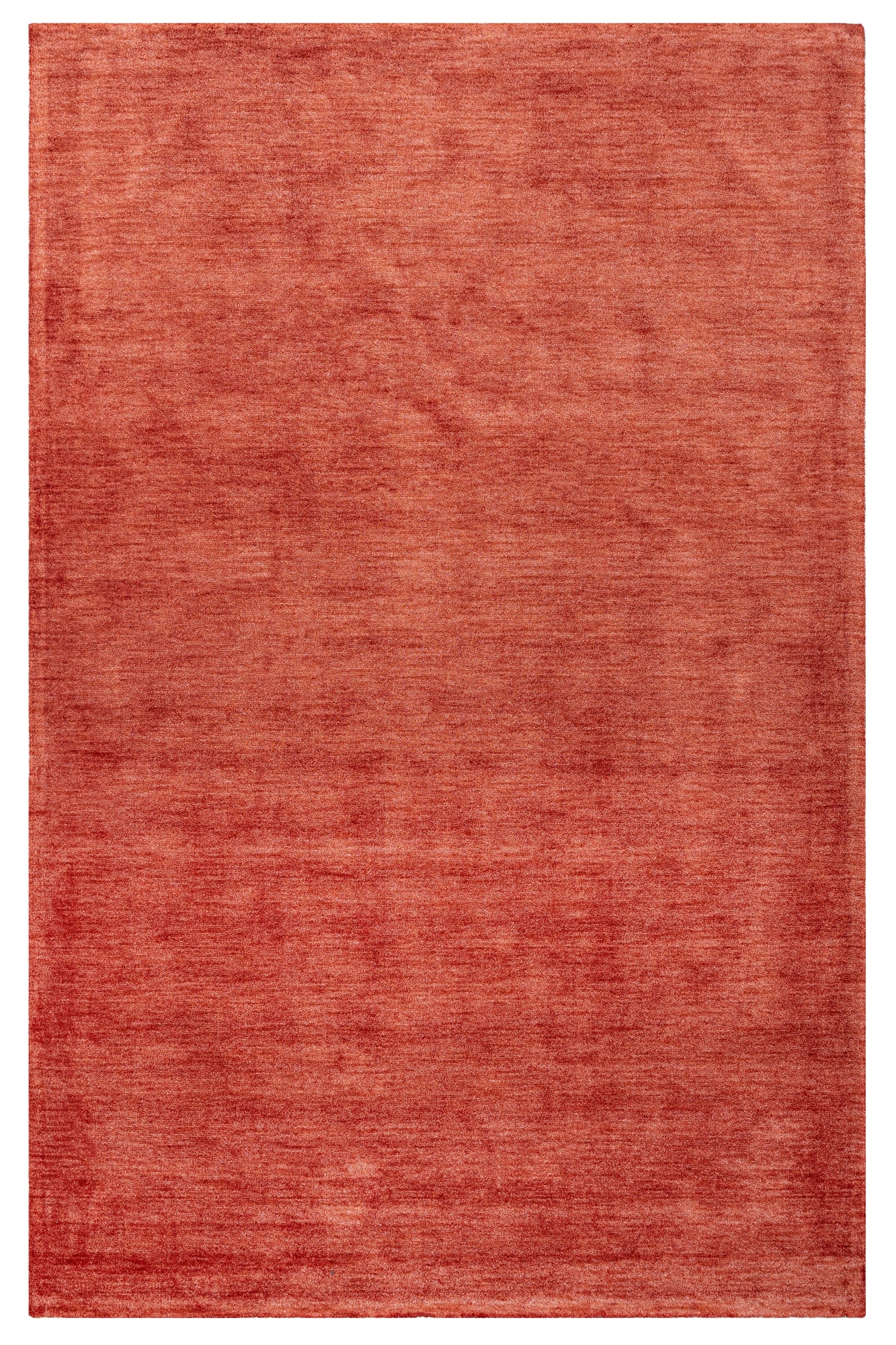 Kırmızı Renkli Dokulu Düz Viskon Halı - Toz Vermez