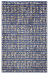 Blue Beige Modern Geometric Living Room Rug - Polyester