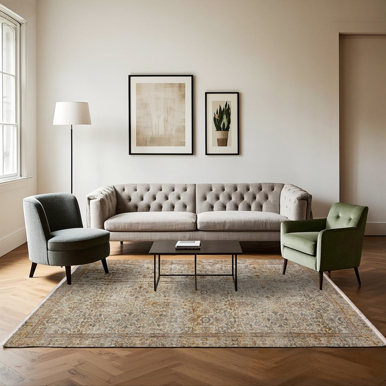 Vintage Kahverengi Göbekli Yün ve Pamuk El Dokuma Halı 173x278