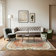 Vintage Kırmızı Göbekli Yün ve Pamuk El Dokuma Halı 173x299