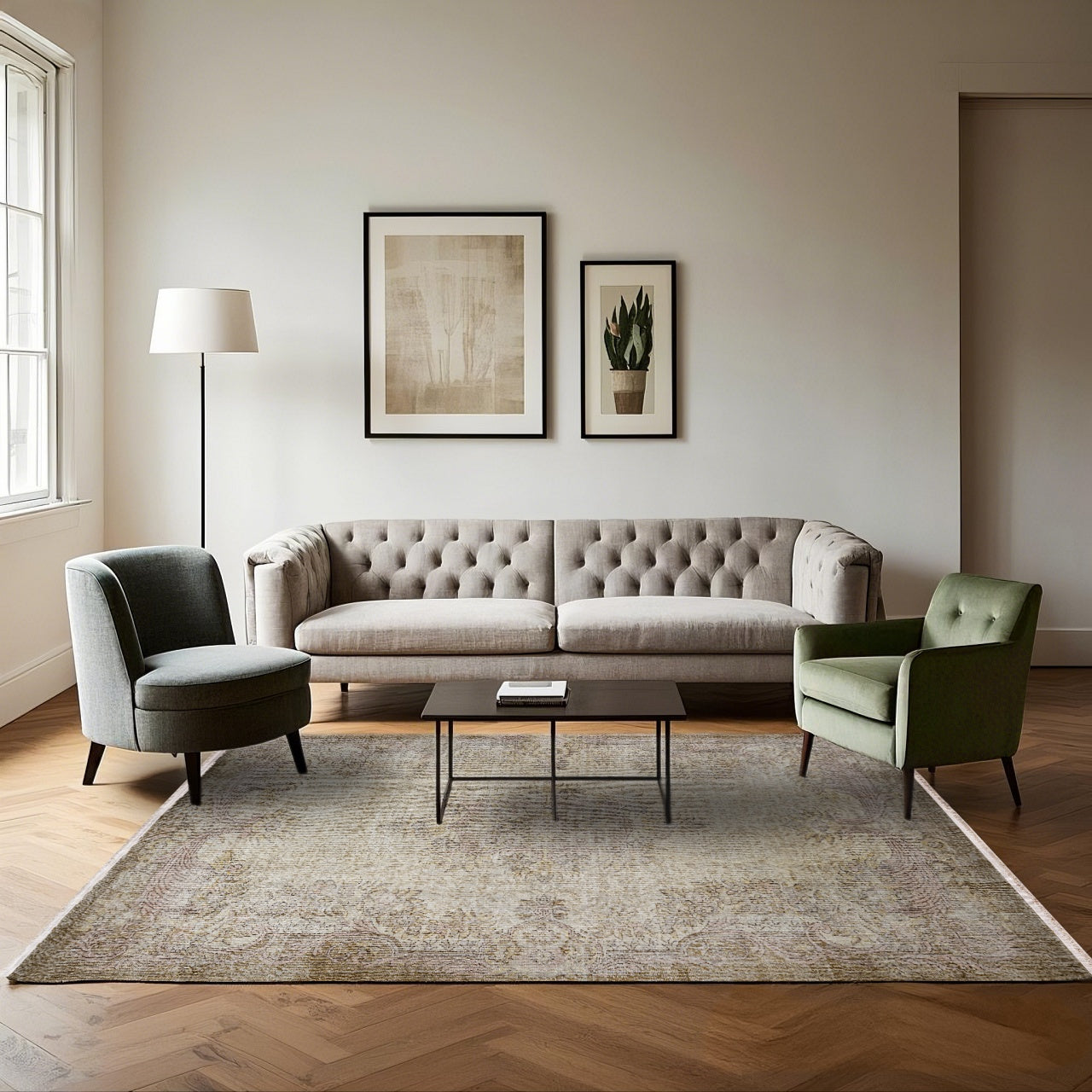 Vintage Kahverengi Göbekli Yün ve Pamuk El Dokuma Halı 183x269