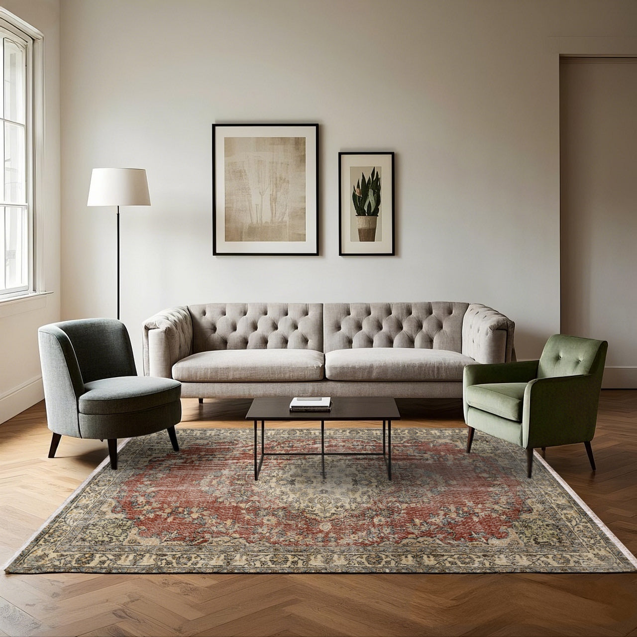 Vintage Bordo Göbekli Yün ve Pamuk El Dokuma Halı 168x276