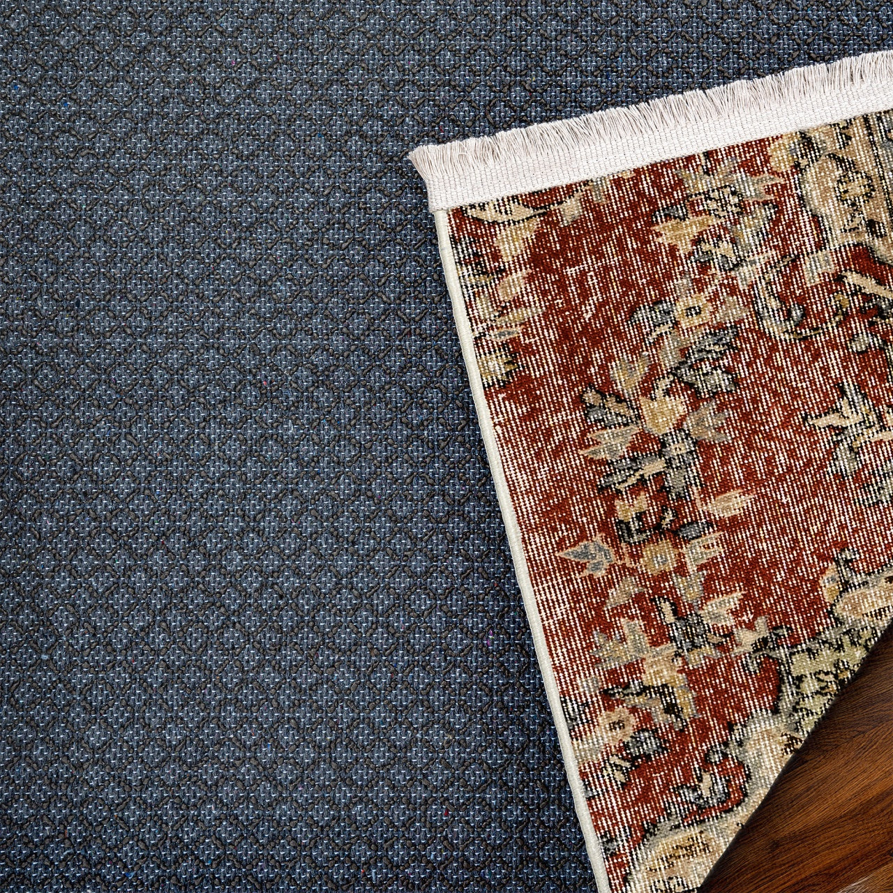 Vintage Bordo Göbekli Yün ve Pamuk El Dokuma Halı 168x276