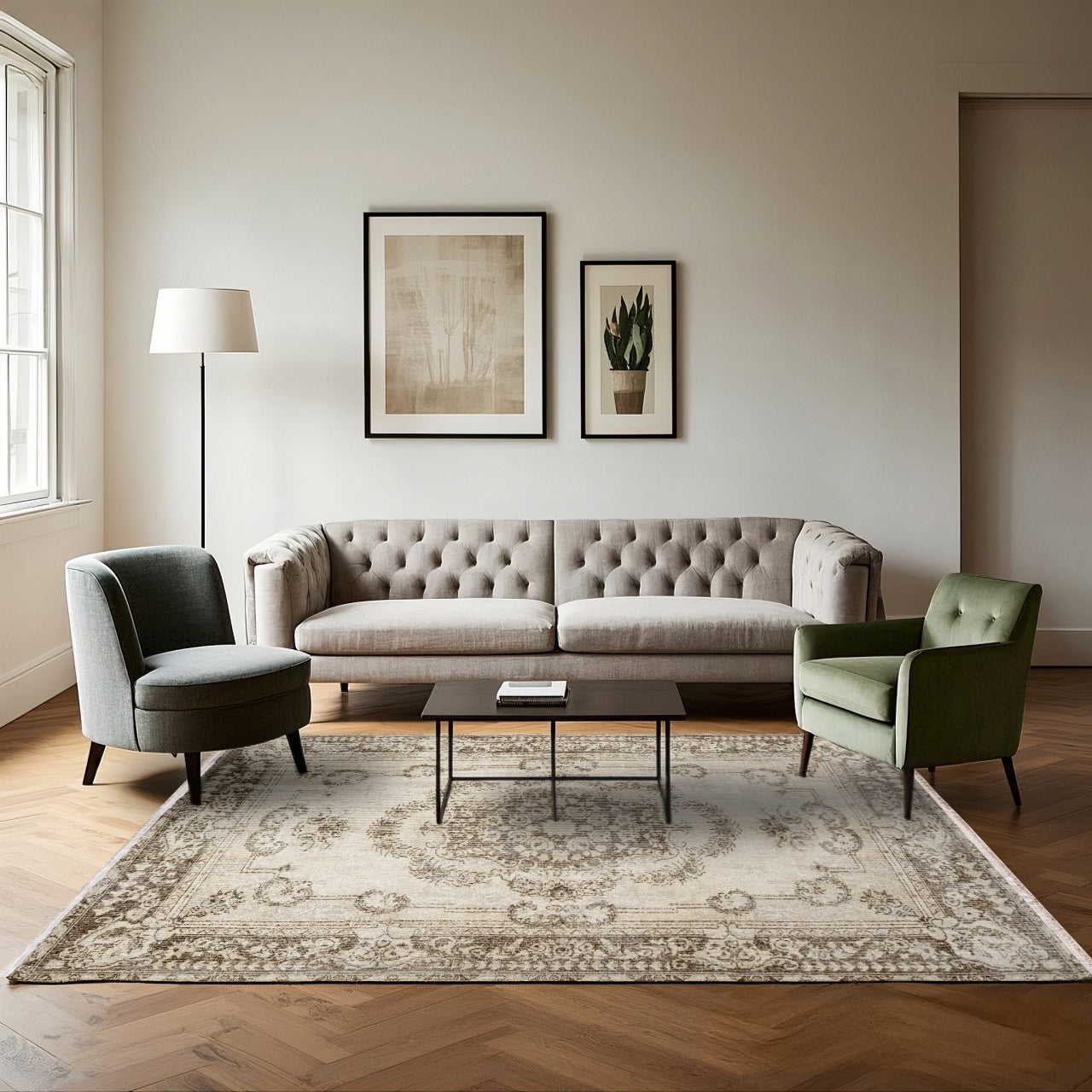 Vintage Kahverengi Göbekli Yün ve Pamuk El Dokuma Halı 284x163