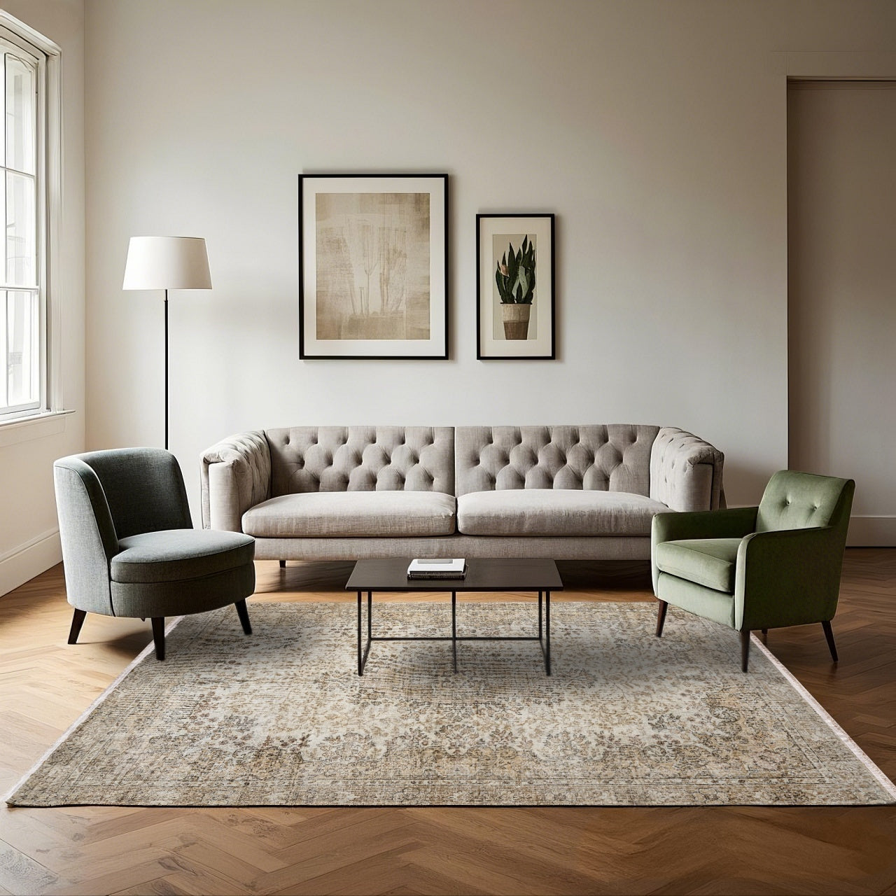 Vintage Kahverengi Göbekli Yün ve Pamuk El Dokuma Halı 161x290