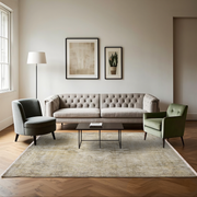 Vintage Kahverengi Göbekli Yün ve Pamuk El Dokuma Halı 182x295