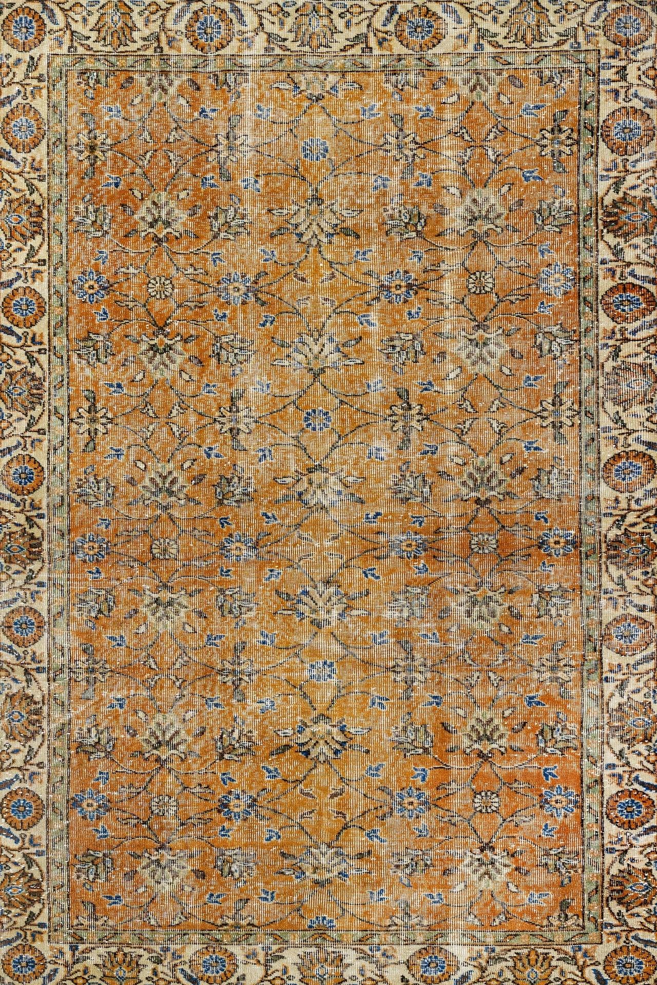Desenli Eskitme Halı - Yıkanabilir - Kaymaz Taban - Pati Dostu