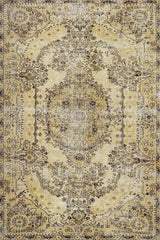 Cotton Beige Brown Distressed Living Room Rug 223