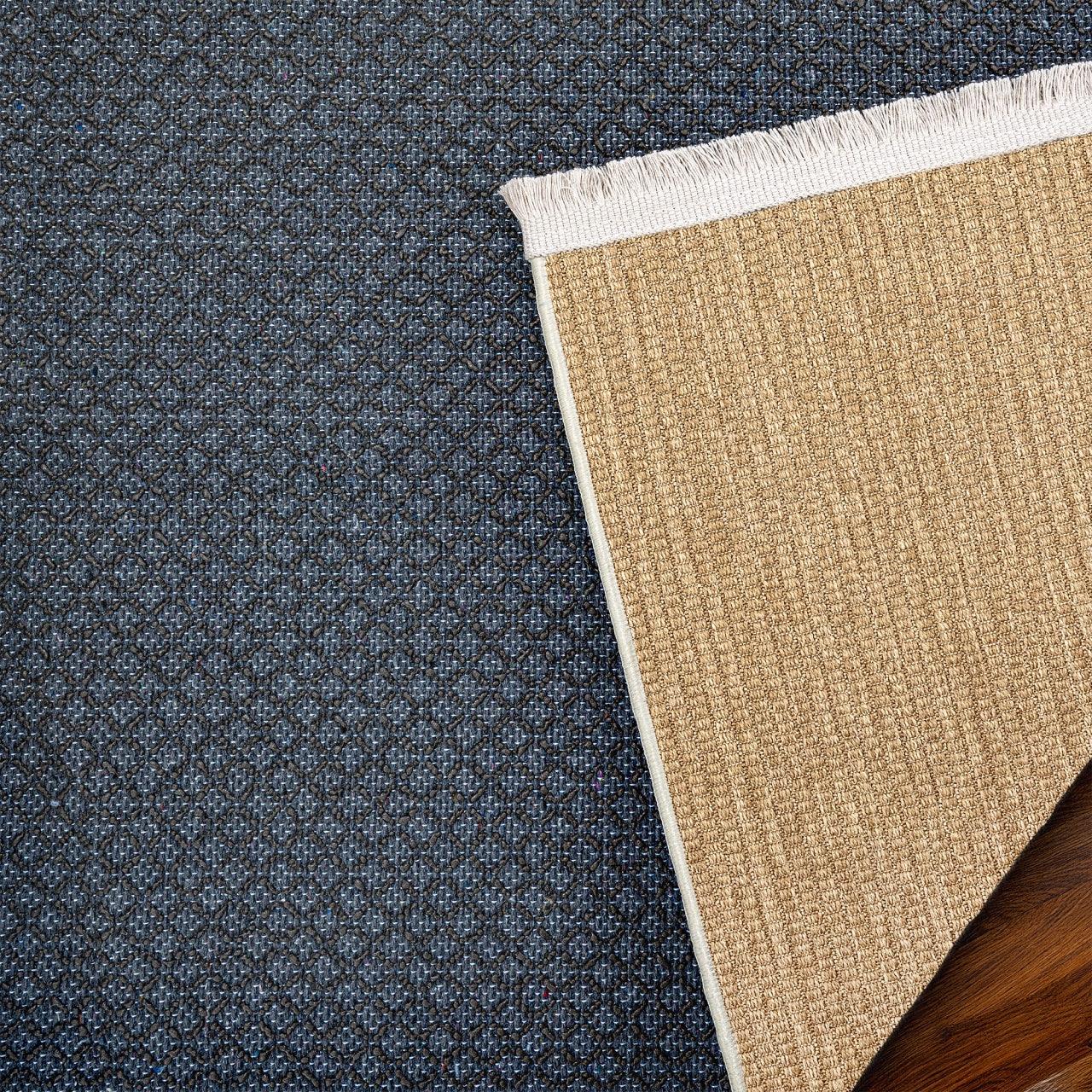 Bej Dokulu Minimalist Halı - Yıkanabilir - Kaymaz Taban - Pati Dostu