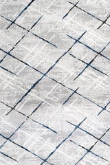 Light Gray White Modern Living Room Rug 001M - Cotton