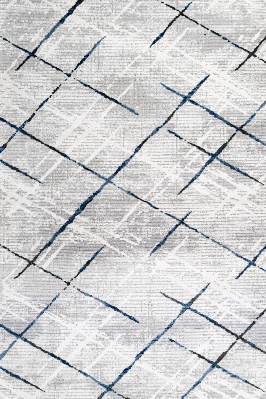 Gri Geometrik Minimalist Halı - Yıkanabilir - Kaymaz Taban - Pati Dostu