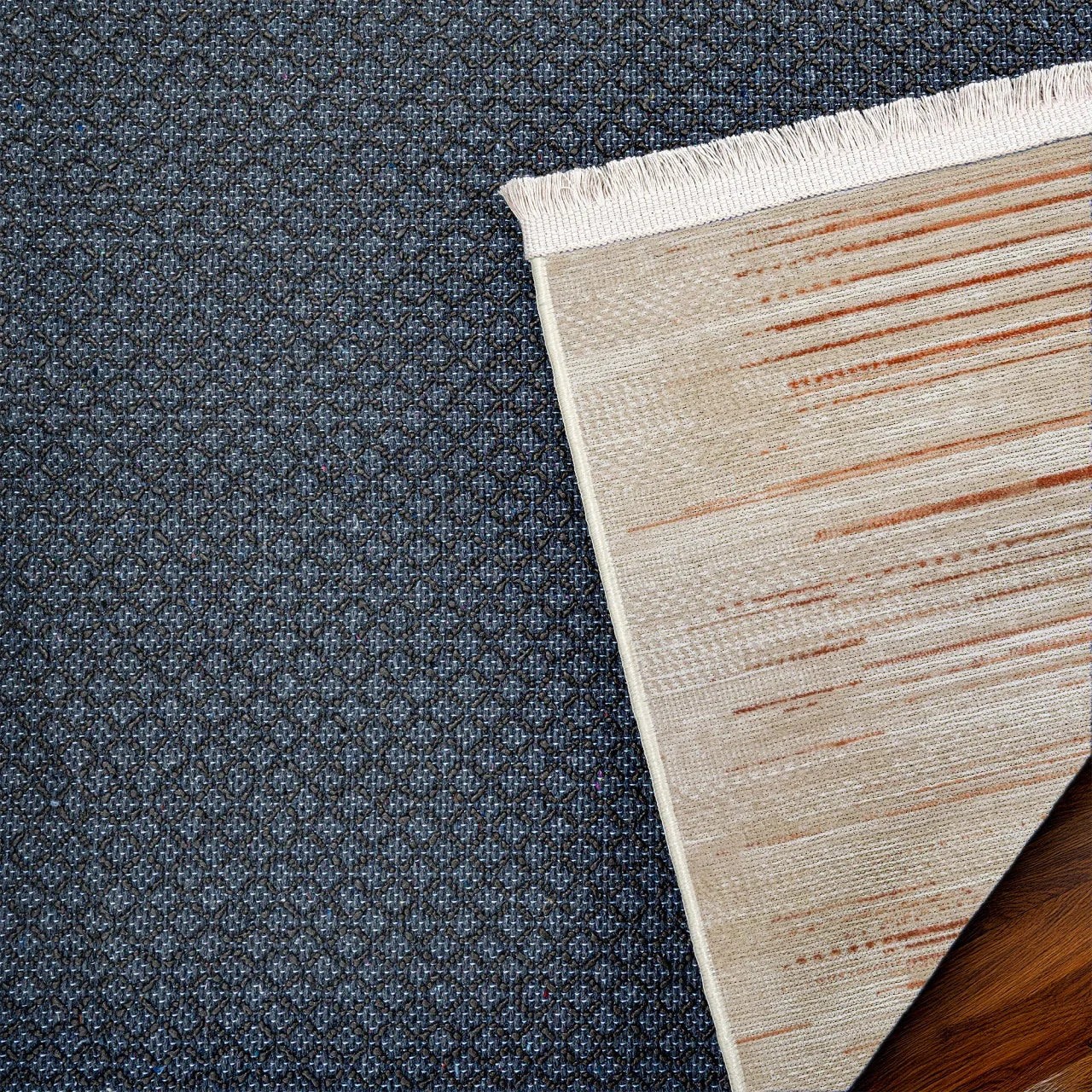 Bej Krem Minimalist Modern Halı - Yıkanabilir - Kaymaz Taban - Pati Dostu