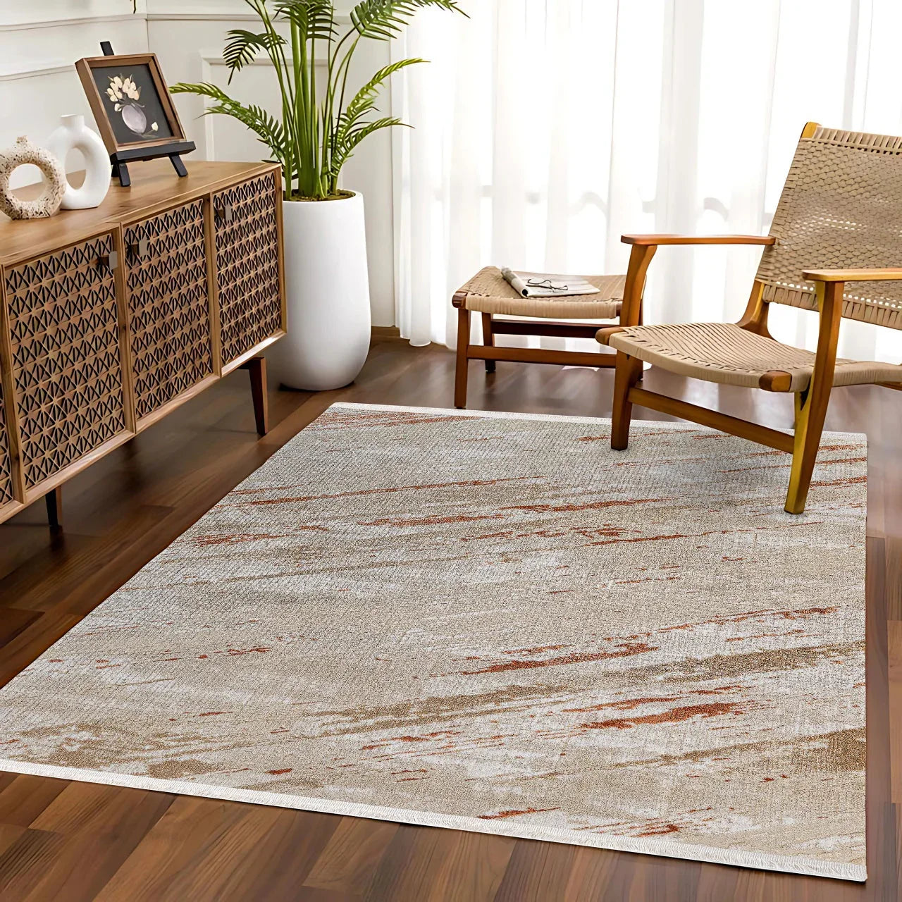 Bohem Modern Halı - Yıkanabilir - Kaymaz Taban - Pati Dostu