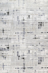 White Gray Modern Geometric Living Room Rug 005G - Cotton