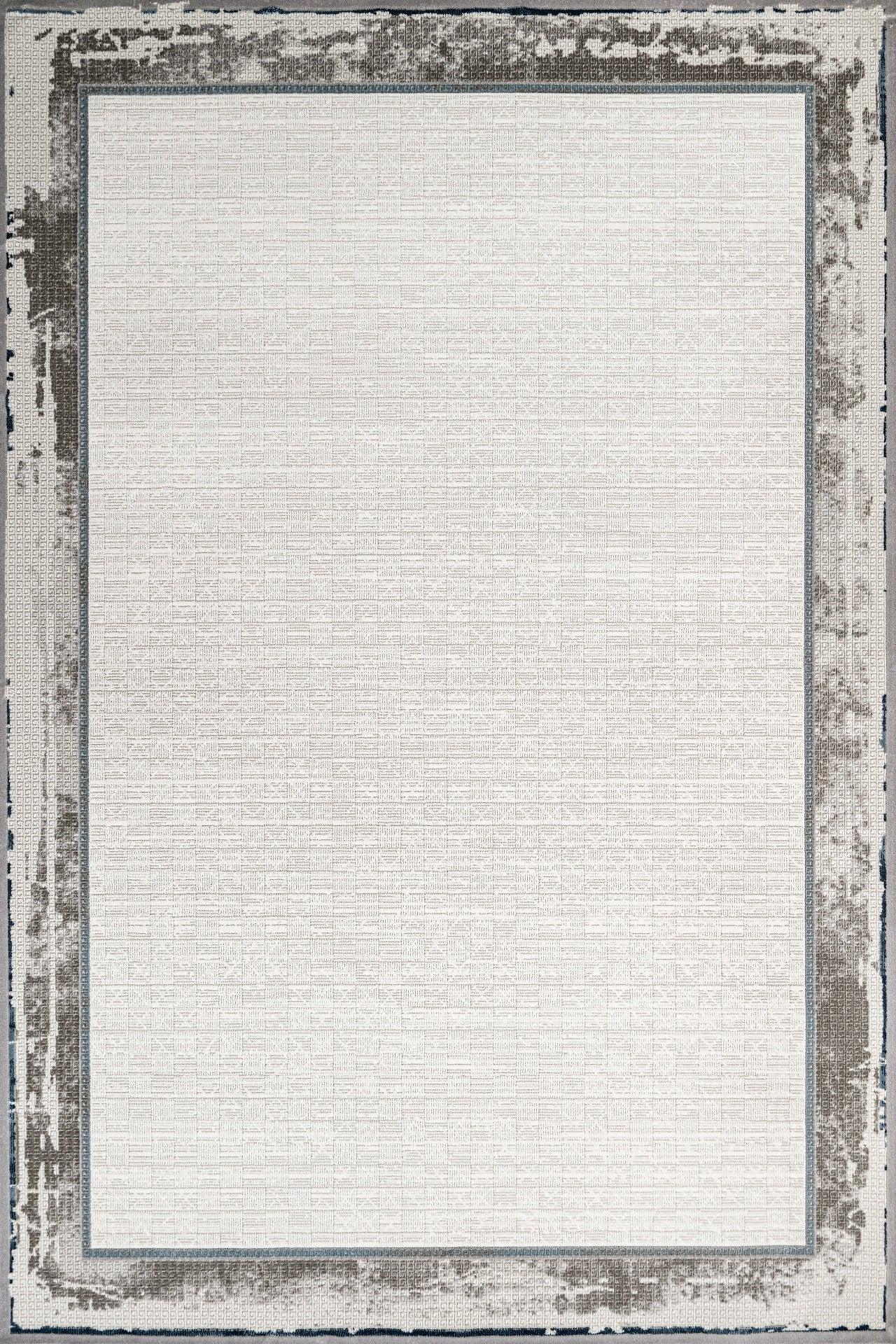 Bej Krem Bordürlü Minimalist Halı - Yıkanabilir - Kaymaz Taban - Pati Dostu