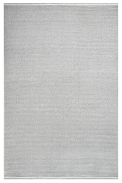 Gloria Gray Striped Acrylic Machine Rug