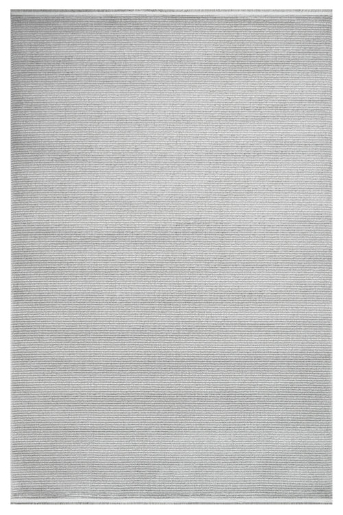 Gloria Gray Striped Acrylic Machine Rug