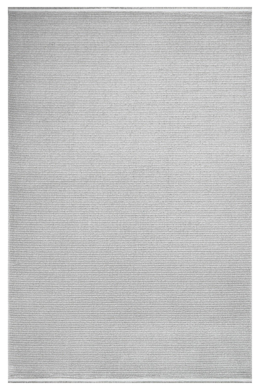 Light Grey and Silver Plain Textured Rug – in the living room