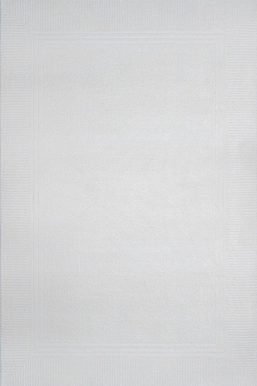 Beyaz Ekru Düz Minimalist Halı - Yıkanabilir - Kaymaz Taban - Pati Dostu