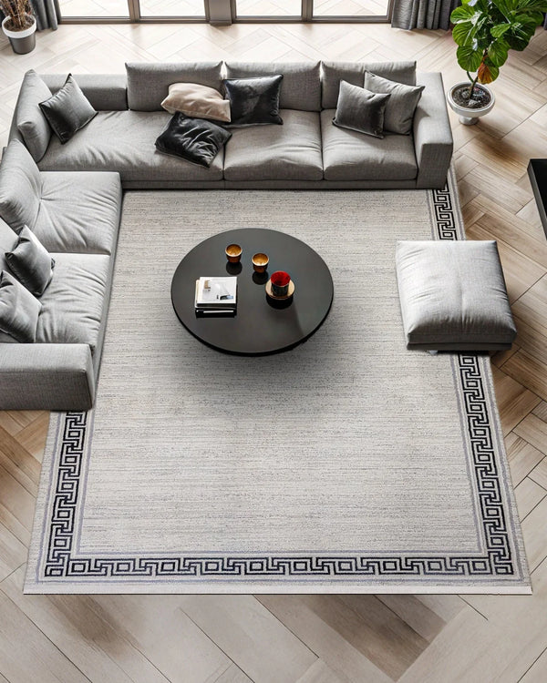 Bej Gold Mermer Desenli Minimalist Halı - Yıkanabilir - Kaymaz Taban - Pati Dostu