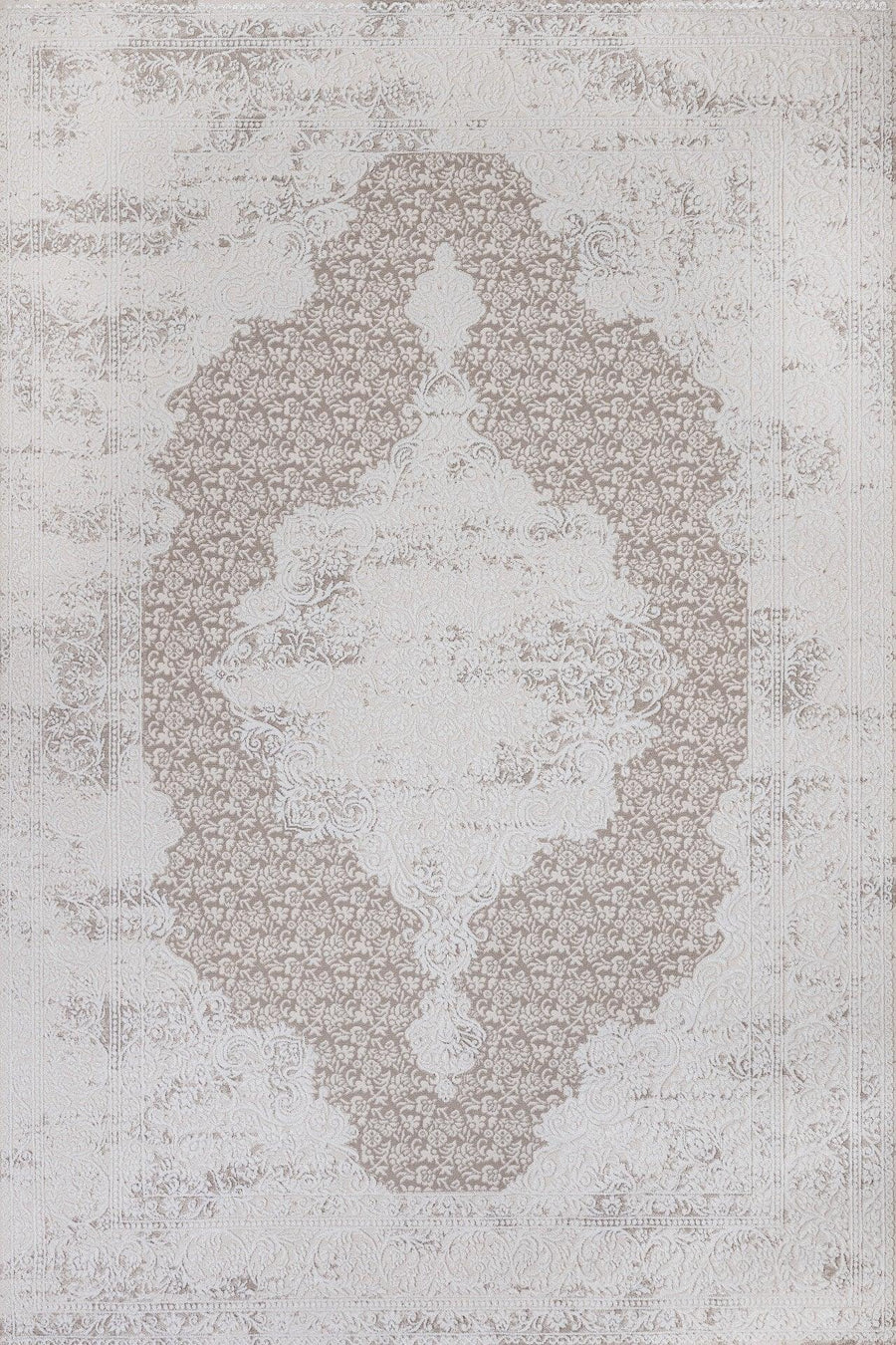 Gri Bordürlü Minimalist Halı - Yıkanabilir - Kaymaz Taban - Pati Dostu