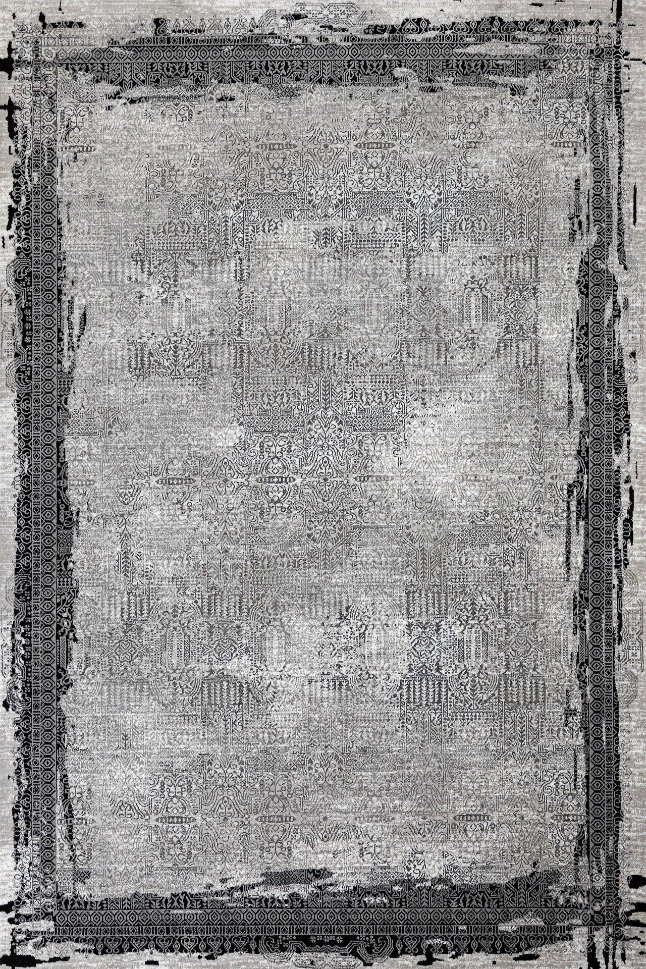 Antrasit Gri Bohem Dokulu Halı - Yıkanabilir - Kaymaz Taban - Pati Dostu
