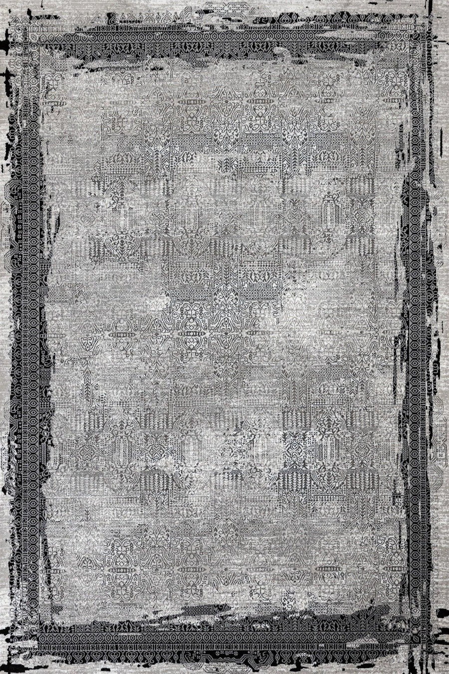 Antrasit Gri Bohem Dokulu Halı - Yıkanabilir - Kaymaz Taban - Pati Dostu