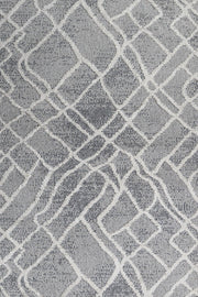 Antrasit Gri Geometrik Labirent Desenli Halı - Yıkanabilir - Kaymaz Taban - Pati Dostu