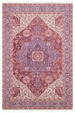 Sittard Pembe Oryantal Desen Pamuk ve Şönil Dijital Baskı Halı