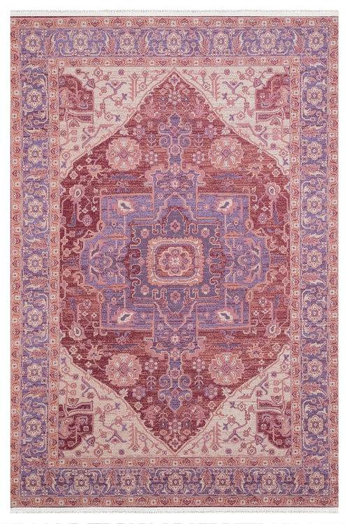 Sittard Pembe Oryantal Desen Pamuk ve Şönil Dijital Baskı Halı