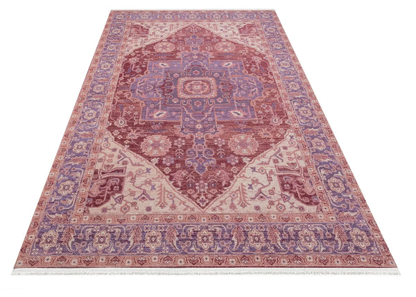 Krem Bordürlü Etnik Halı - Yıkanabilir - Kaymaz Taban - Pati Dostu