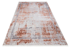 Capelle Turuncu Pamuk ve Şönil Dijital Baskı Halı