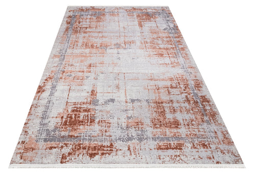 Capelle Turuncu Pamuk ve Şönil Dijital Baskı Halı