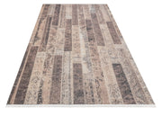 Borovnica Bej Geometrik Pamuk ve Şönil Dijital Baskı Halı