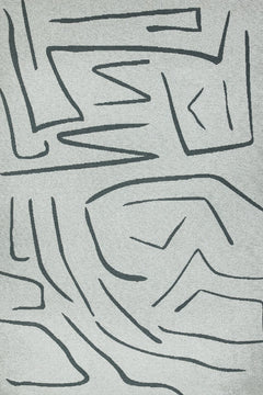 Gri Soyut Modern Etnik Desenli Halı  | Makinada Yıkanabilir | Hav Toz Vermez | Leke Tutmayan | Kaymaz Taban | Dijital Makine Baskı | Salon Yolluk Mutfak Halısı