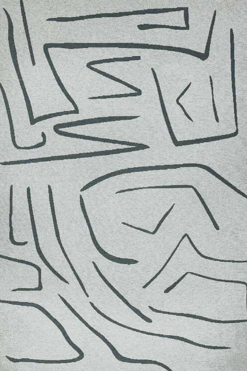 Gri Soyut Modern Etnik Desenli Halı  | Makinada Yıkanabilir | Hav Toz Vermez | Leke Tutmayan | Kaymaz Taban | Dijital Makine Baskı | Salon Yolluk Mutfak Halısı