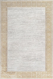 Beyaz Gold Bordürlü Minimalist Halı - Yıkanabilir - Kaymaz Taban - Pati Dostu