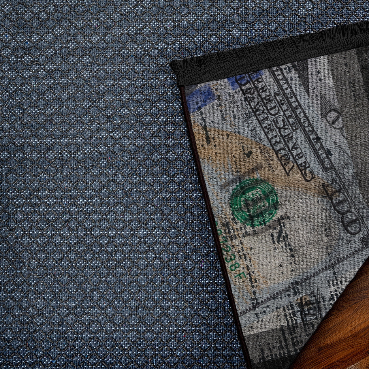 Modern Antrasit Gri Desenli Polyester Salon Halısı