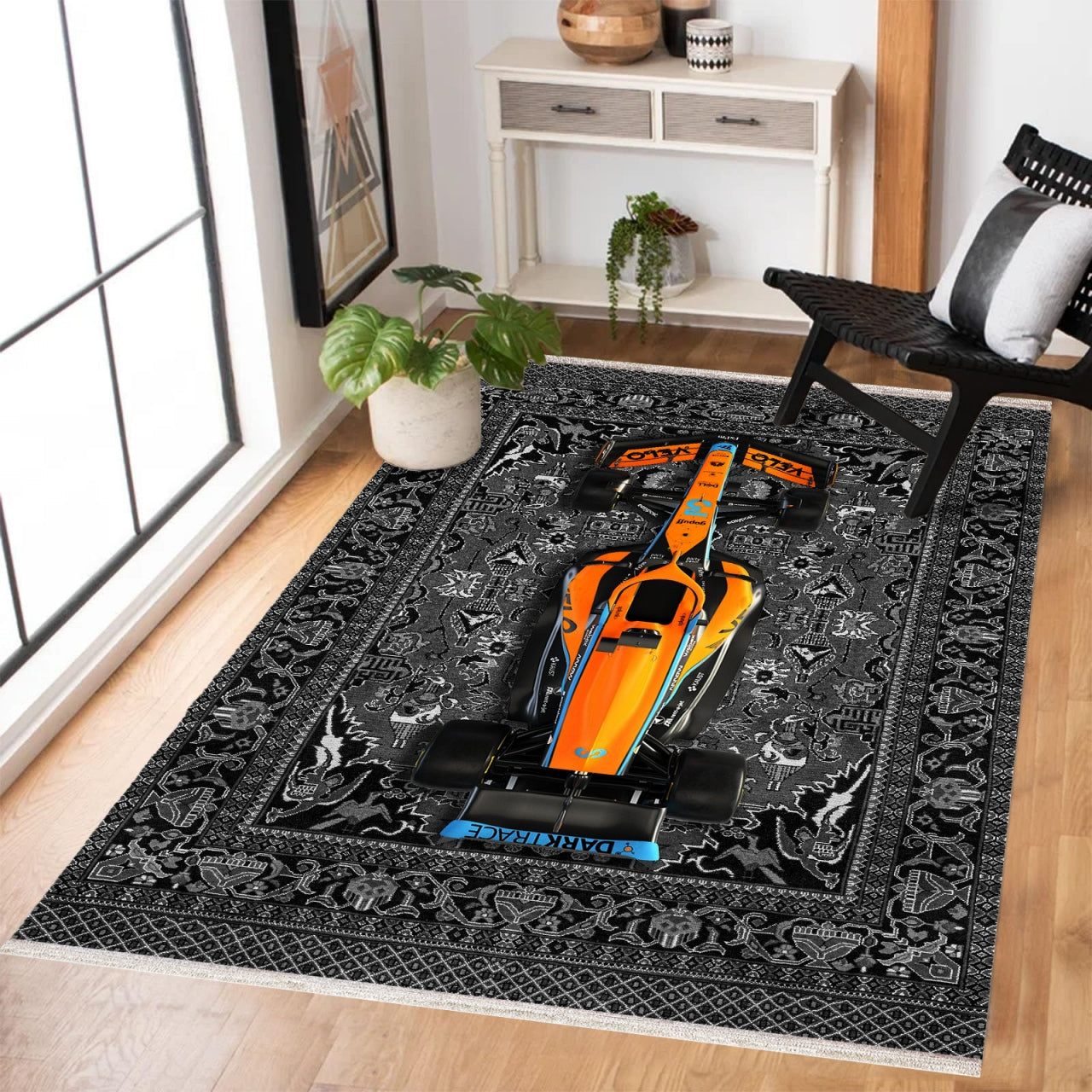 Acem Antrasit Gri Polyester Salon Halısı