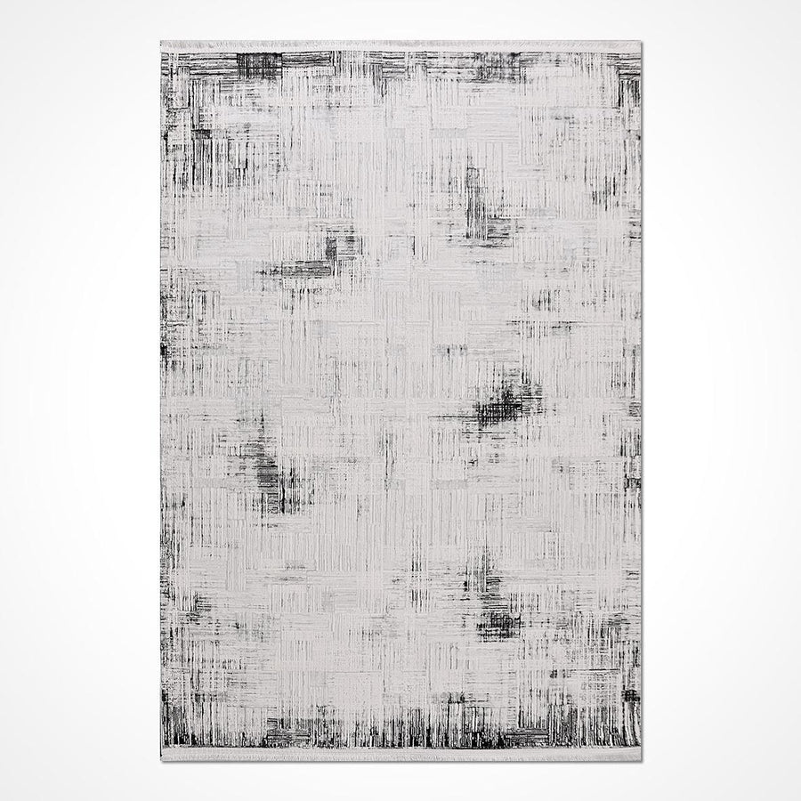 Gri Dokulu Eskitme Triko Halı - Pati Dostu - Toz Vermez