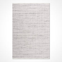 Light Grey Striped Area Rug on Off-White Base