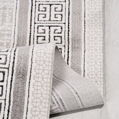 Gri Çerçeveli Akrilik Makine Halısı