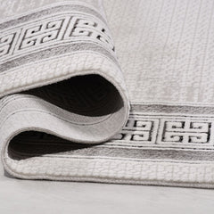 Gri Çerçeveli Akrilik Makine Halısı